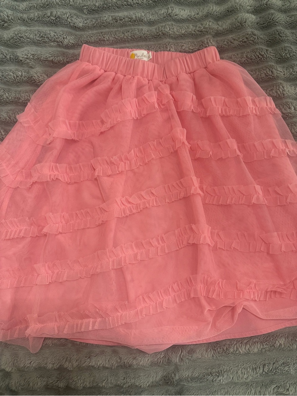 Mini Boden Girls' Pink Ruffle Tulle Skirt - Size 6/7